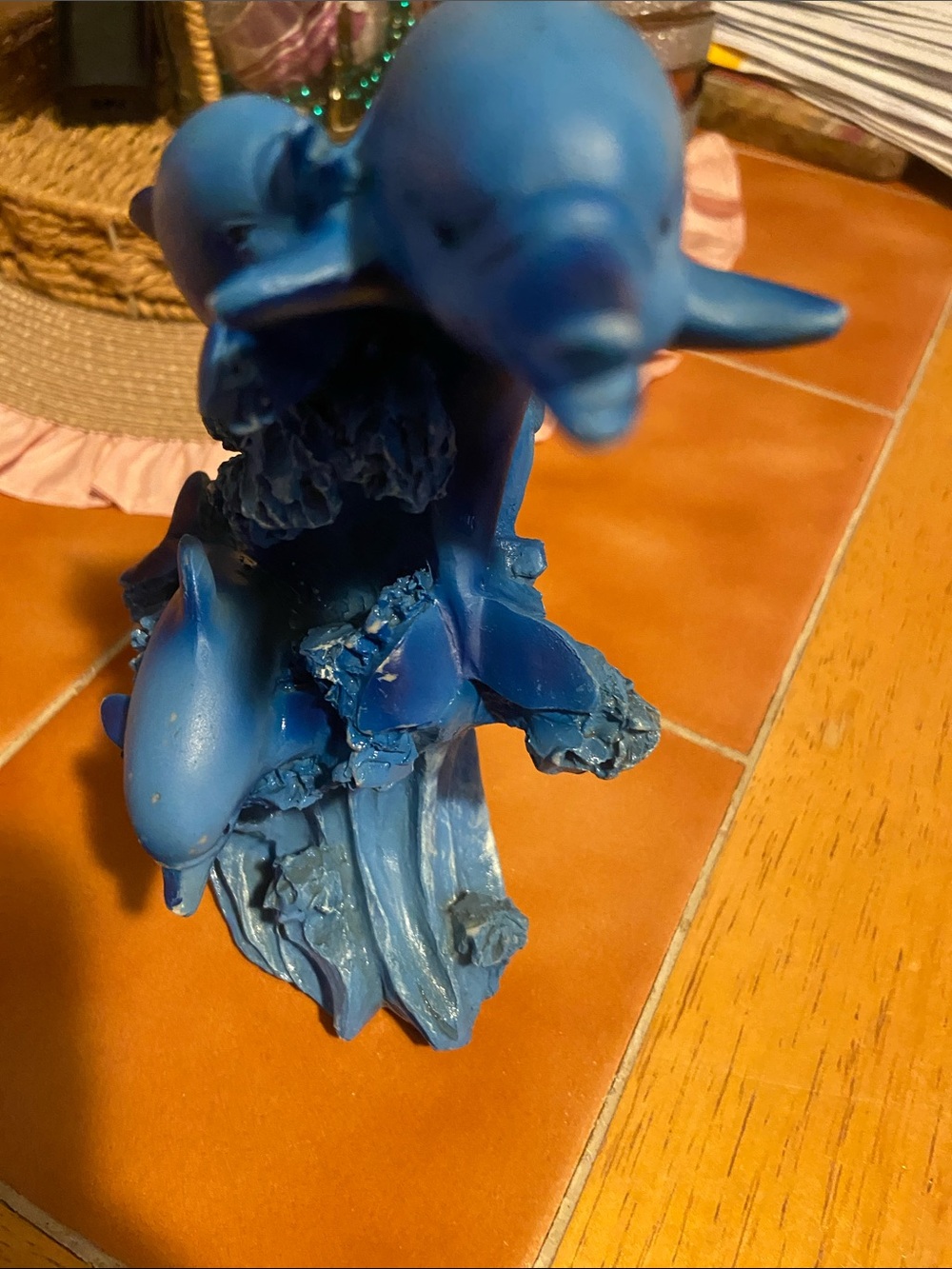 Blue Dolphin Figurine Sculpture